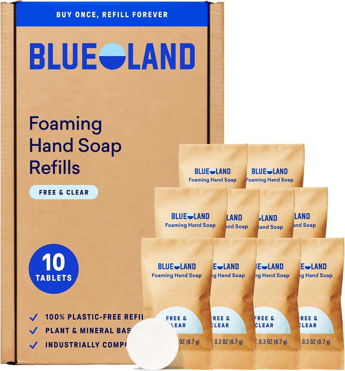 Foaming Hand Soap Refill Tablets, Fragrance Free, 10-Pack